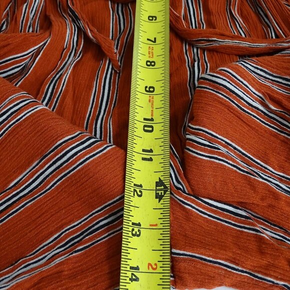 Simplee Wide Leg Palazzo Pull-on Pants Women Size L Rust Orange Stripe - Picture 8 of 10